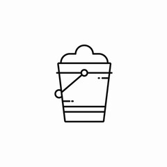 filled garden bucket icon sign vector