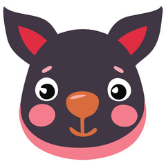 A funny brown bunny and a cute baby donkey illustration with a happy smile