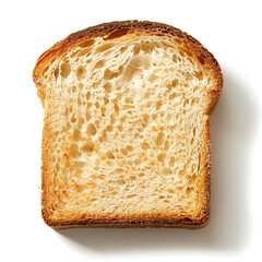 A single slice of toasted bread with a golden-brown crust and airy texture