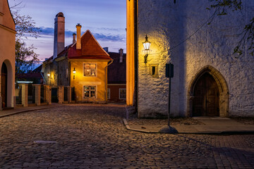 Evening In City Of Tallinn In Estonia