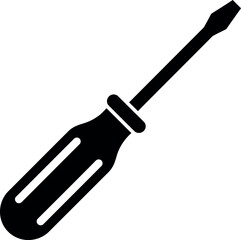 Black screwdriver icon tool for repair and diy