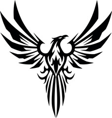 Tribal phoenix tattoo design