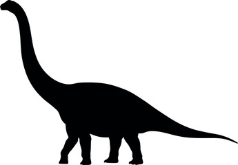 Brontosaurus silhouette prehistoric dinosaur vector