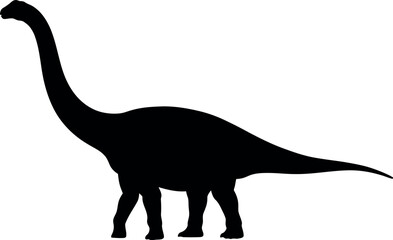 Brachiosaurus silhouette prehistoric dinosaur vector