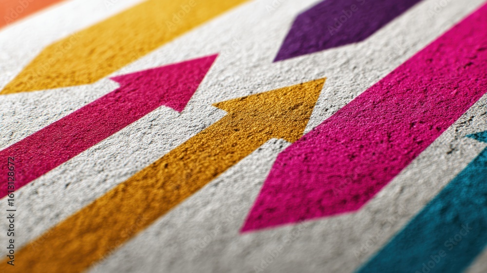 Poster vision board displaying career path arrows in empowering colors with a clean layout in the top left 