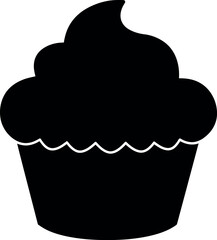 Black cupcake silhouette icon