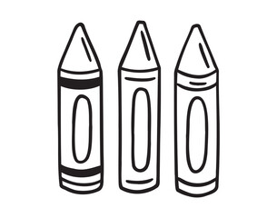 wax crayon tool pencil icon doodle hand drawn. Outline line drawing clipart symbol