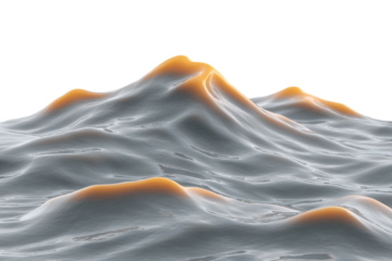 Waves rolling in ocean shoreline nature scene calm environment. Isolated on transparent background, png.