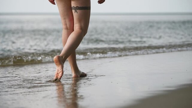 Stroll along summer baltic shoreline