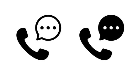Call with speech bubble icon. Talking on phone symbol