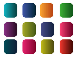 Vibrant gradient color swatches for modern designs and user interfaces with smooth rounded corners