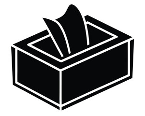 A black tissue box with tissues sticking out isolated on white background Ai Generated