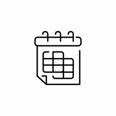 calendar date planner icon sign vector