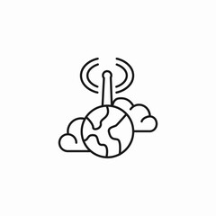 cloud network antenna icon sign vector