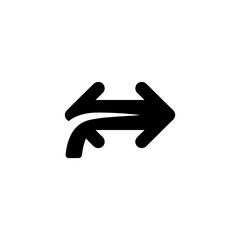 Two arrows converging into one icon design. illustration isolated on white background