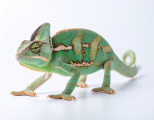 Obraz premium Veiled Chameleon on White Background