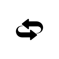Two arrows converging into one icon design. illustration isolated on white background