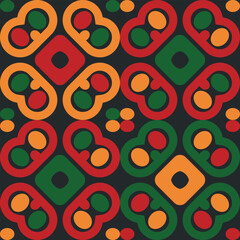 Beautiful geometric background. Figures of different shapes. Tribal form. Flowers. Geometric design. Creative textures. Colorful art. Modern graphic poster. Retro color. Vector illustration