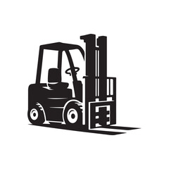forklift vector silhouette clip art logo design illustration