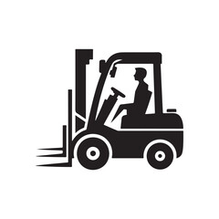 forklift vector silhouette clip art logo design illustration