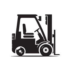 forklift vector silhouette clip art logo design illustration