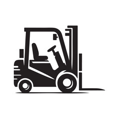 forklift vector silhouette clip art logo design illustration