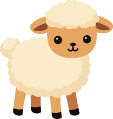 Cute cartoon sheep, stylized with large eyes and a friendly expression.