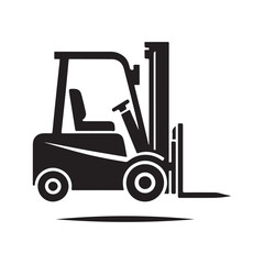 forklift vector silhouette clip art logo design illustration