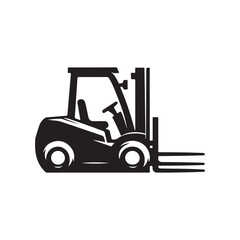 forklift vector silhouette clip art logo design illustration