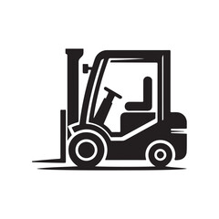forklift vector silhouette clip art logo design illustration