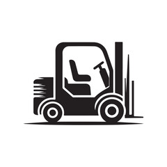 forklift vector silhouette clip art logo design illustration