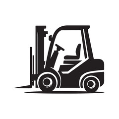 forklift vector silhouette clip art logo design illustration