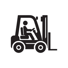 forklift vector silhouette clip art logo design illustration