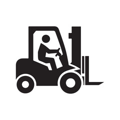 forklift vector silhouette clip art logo design illustration