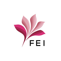 FEI Modern Floral Abstract Logo Design, FEI Later Logo, Creative Botanical Brand Identity, Luxury Flower Emblem for Business
