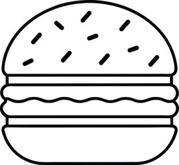 A simple burger with sesame seeds isolated on white background Ai Generated