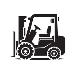 forklift vector silhouette clip art logo design illustration