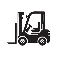 forklift vector silhouette clip art logo design illustration