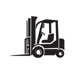 forklift vector silhouette clip art logo design illustration