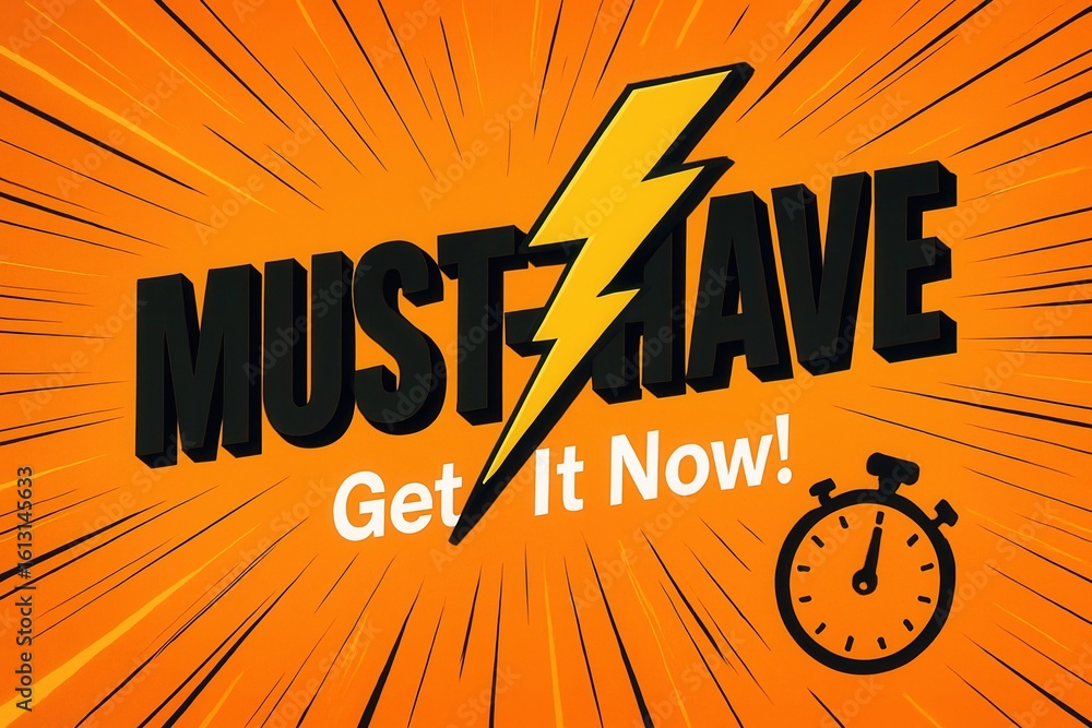 Poster vibrant promotional graphic with bold text 