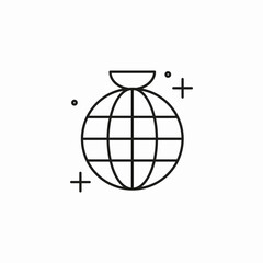 disco ball sparkles icon sign vector
