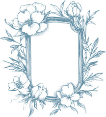 Elegant classic ornamental floral frame