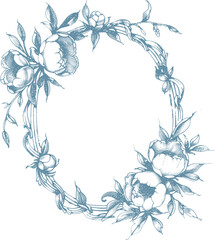 Elegant classic ornamental floral frame