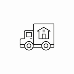moving house truck icon sign vector