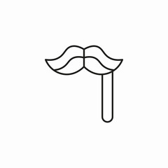 mustache on stick icon sign vector