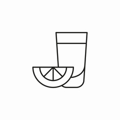 tequila shot lemon icon sign vector