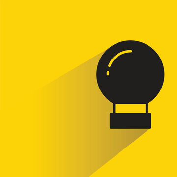 LEB bulb icon with shadow on yellow background