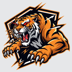 Obraz premium Tiger esports mascot logo