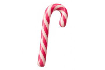 3d rendering of a rotating pink and white candy cane isolated on transparent background, perfect for christmas projects