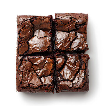 Four Square Pieces of Chocolate Brownies